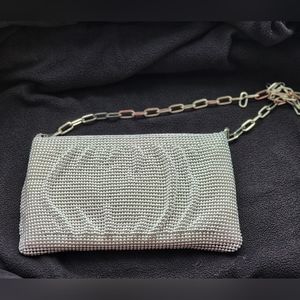 Silver Beaded Evening Bag